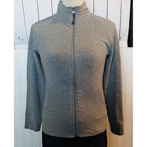 Danskin Now Jacket Women's Gray Stretch Semi-Fitted Long Sleeve Full Zip Small